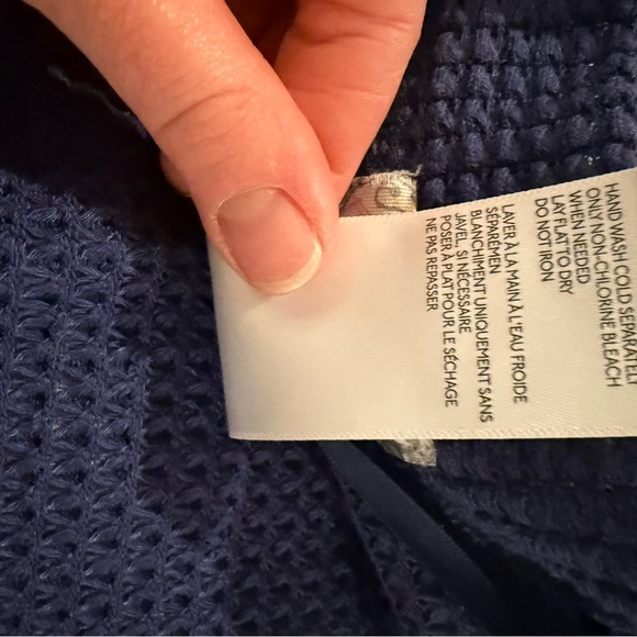 Free People Caravan Waffle Knit Blue Kimono One Size Fits All. - Picture 5 of 5